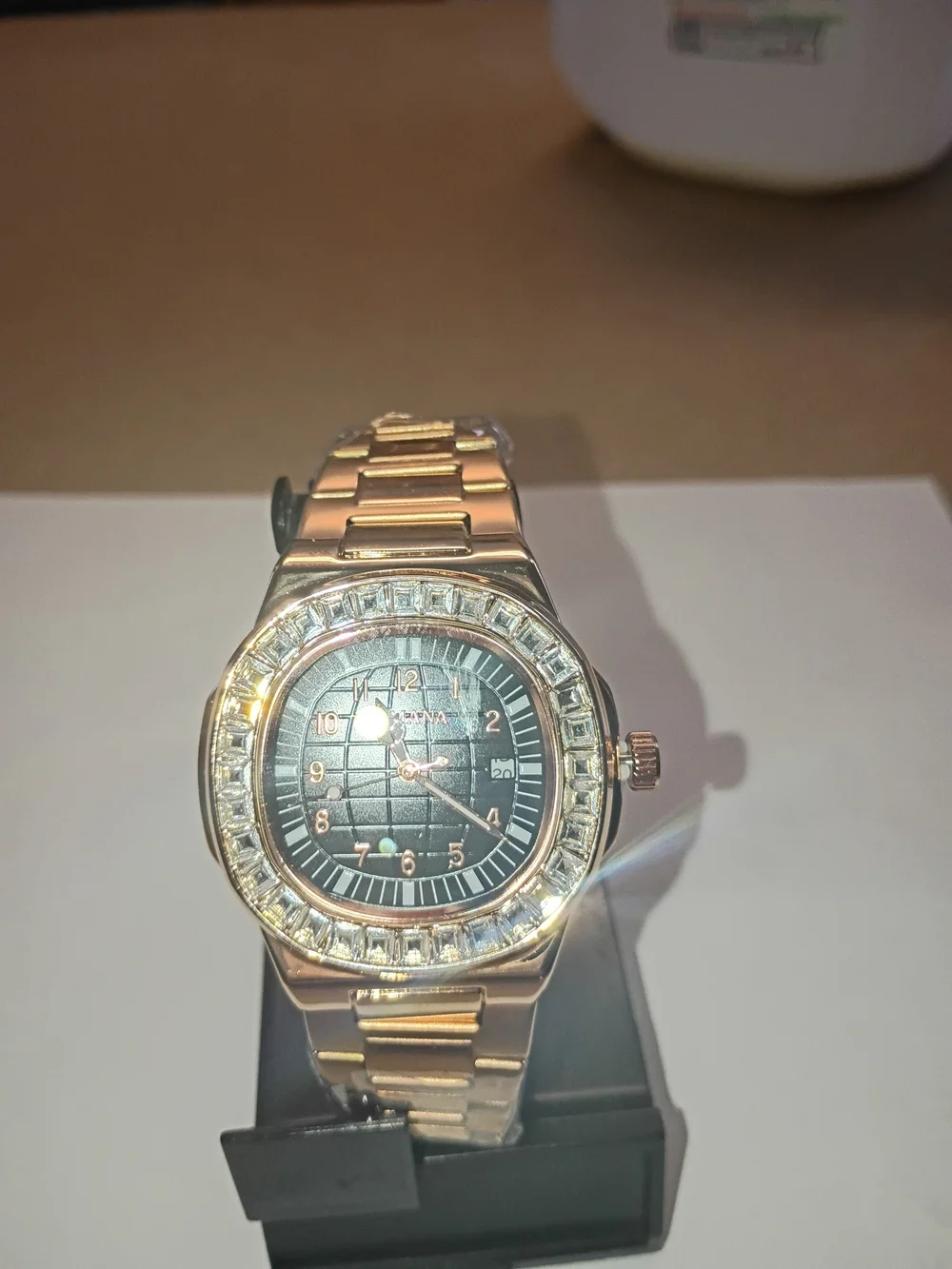 rose-Gold Tone Crystal Accent Women's Watch